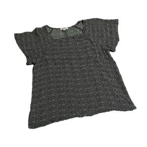 LOFT | Ann Taylor| Black White Micro (Polka) Dot Blouse